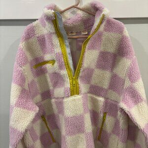 Levi's Jacquard Checker Fragrant Lilac Half-Zip Monty Sherpa Pullover